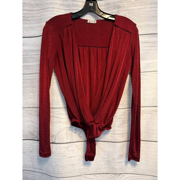 Free People Tops - Intimately by Free People Turnt Long Sleeve Bodysuit in Wine Size XS